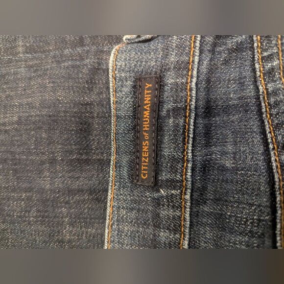 Citizens of Humanity dark wash straight mid rise zip fly jeans size 27 stretch - Picture 9 of 15